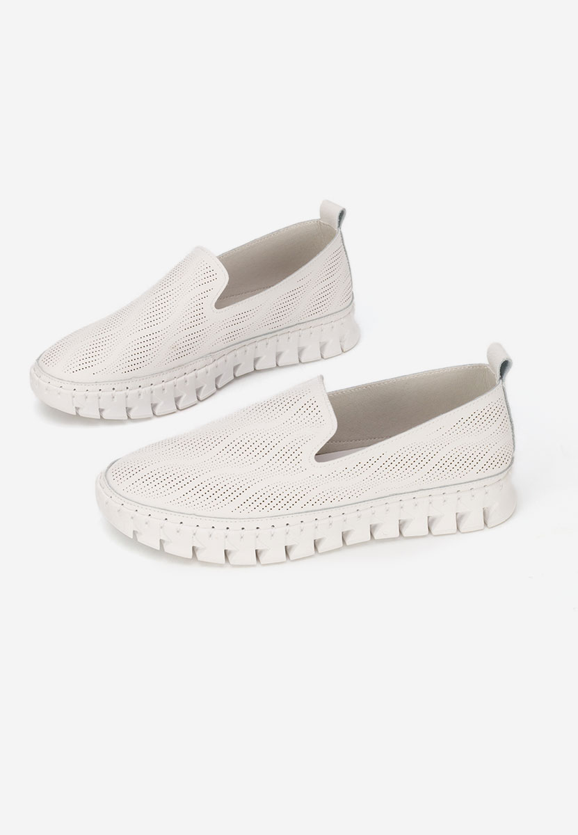 Białe espadryle skórzane Jolina