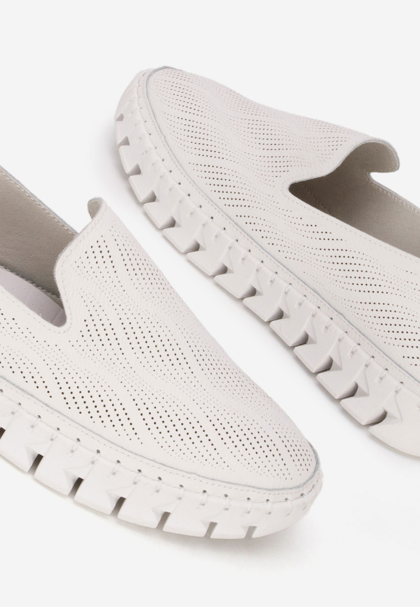 Białe espadryle skórzane Jolina