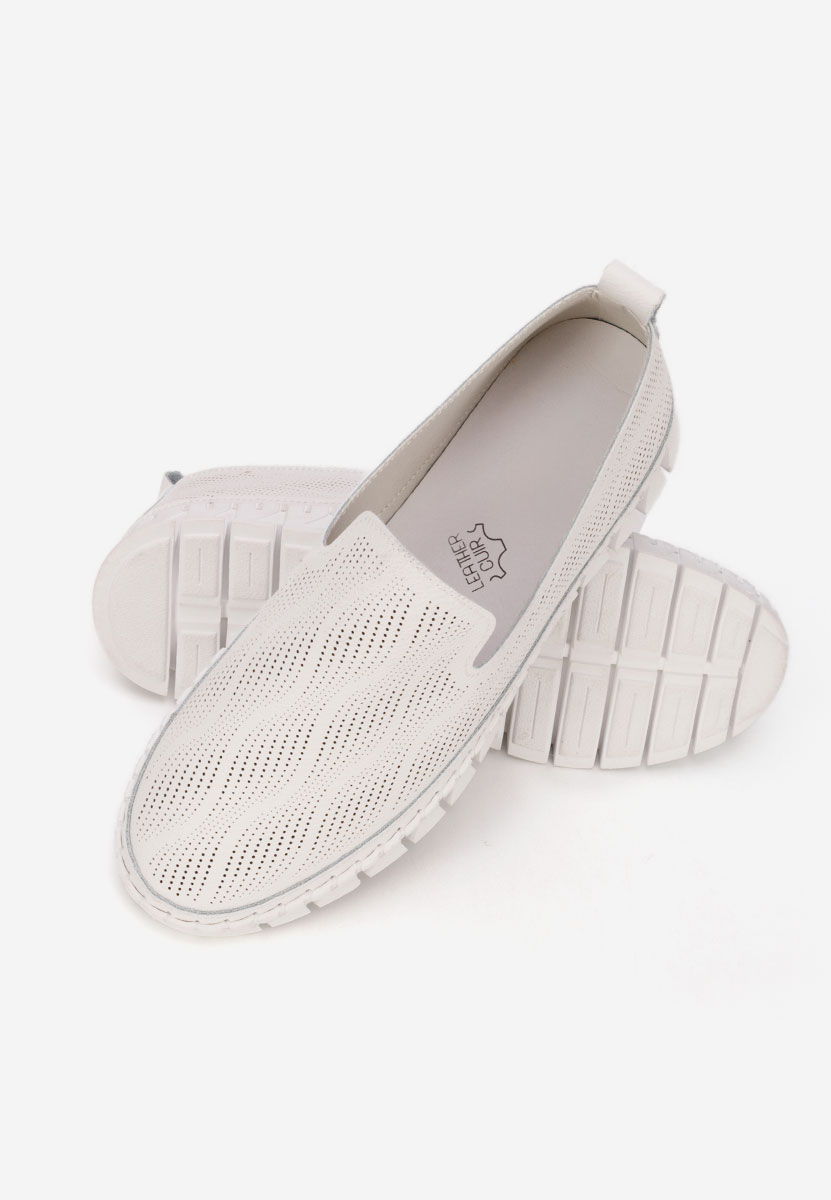 Białe espadryle skórzane Jolina