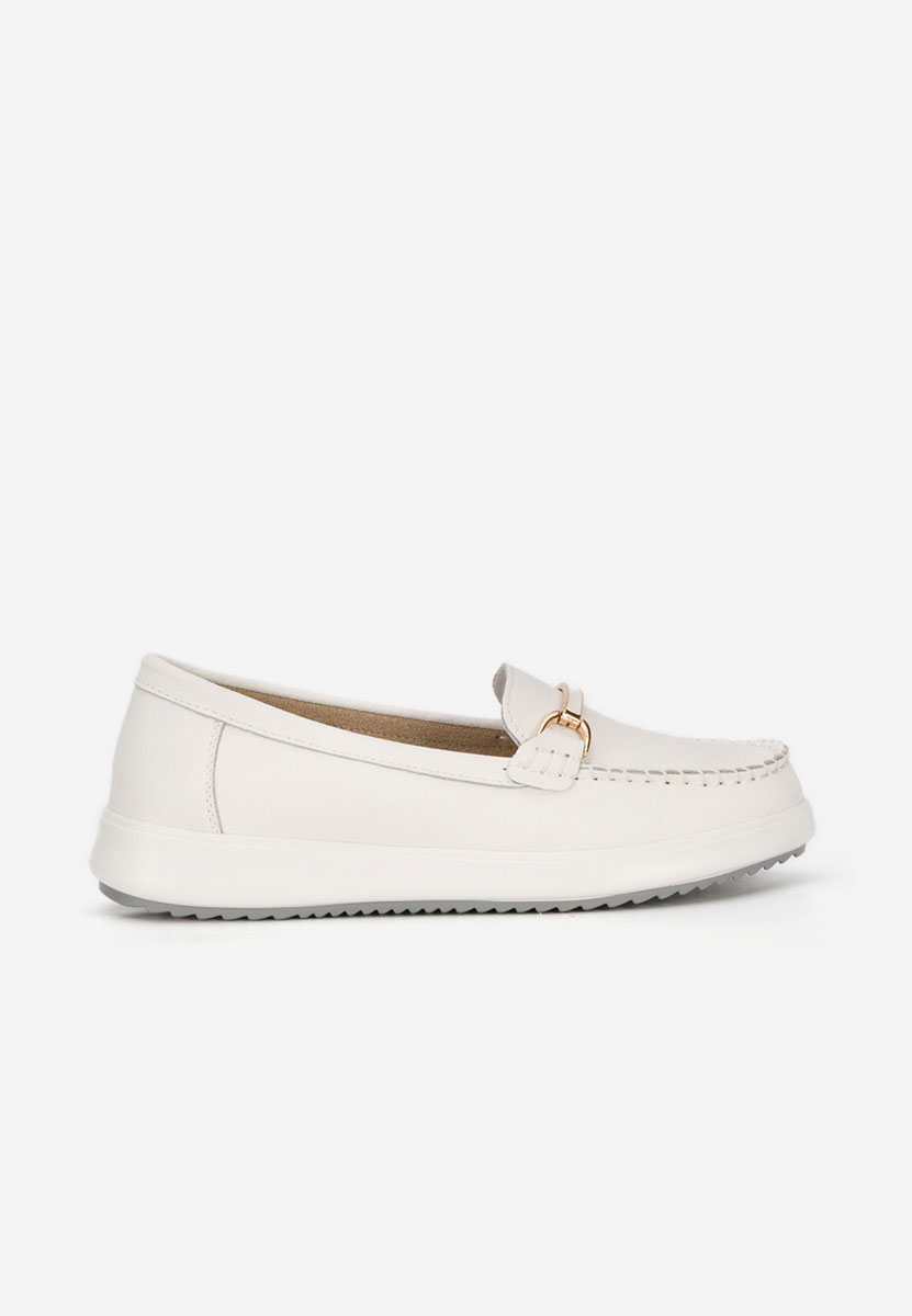 Białe mokasyny damskie skórzane Nessie