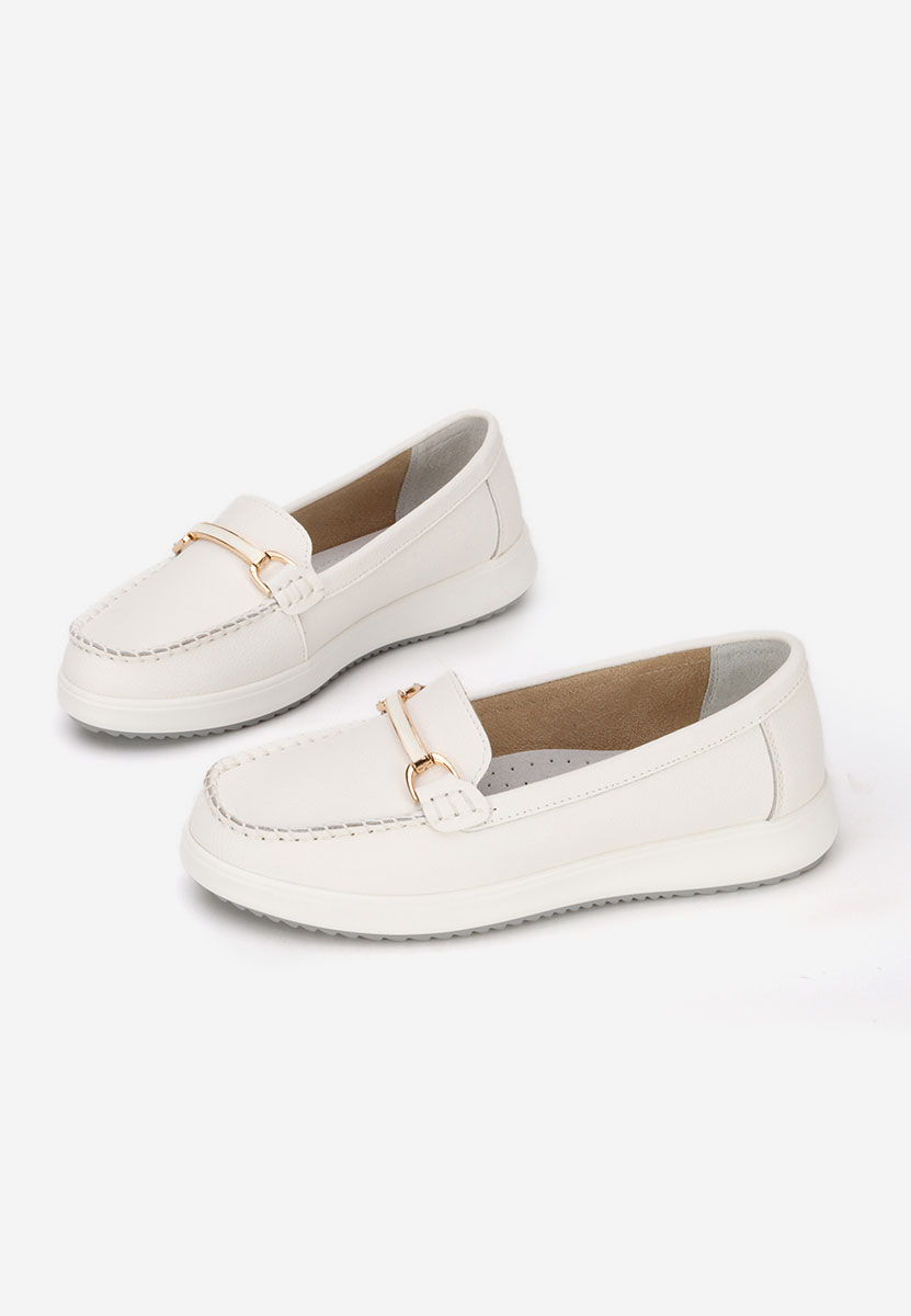 Białe mokasyny damskie skórzane Nessie