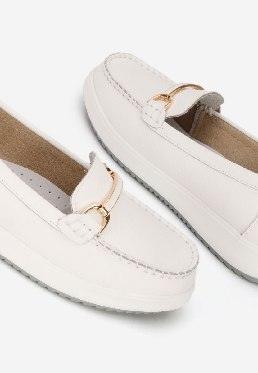 Białe mokasyny damskie skórzane Nessie