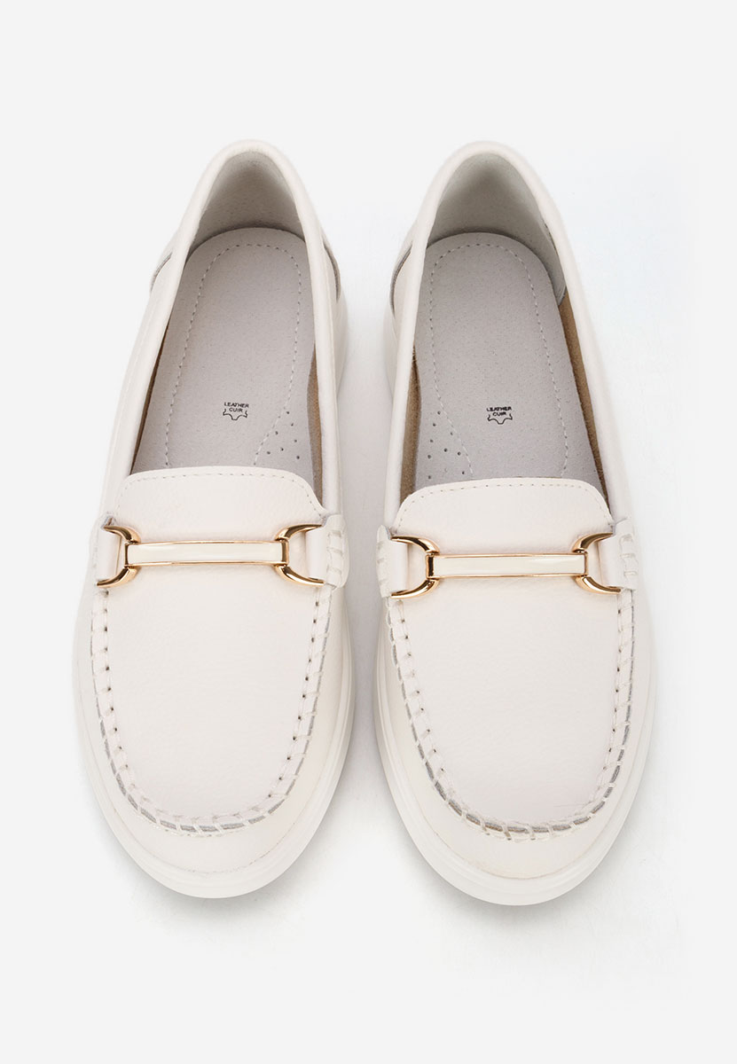 Białe mokasyny damskie skórzane Nessie