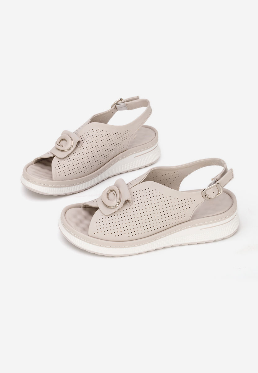 Szare sandały skórzane Calora