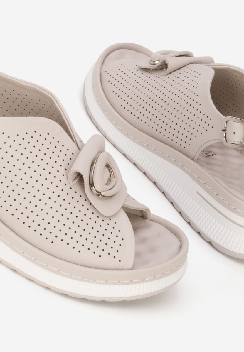 Szare sandały skórzane Calora