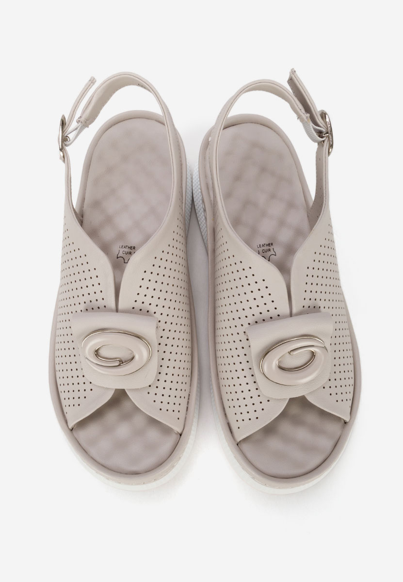 Szare sandały skórzane Calora