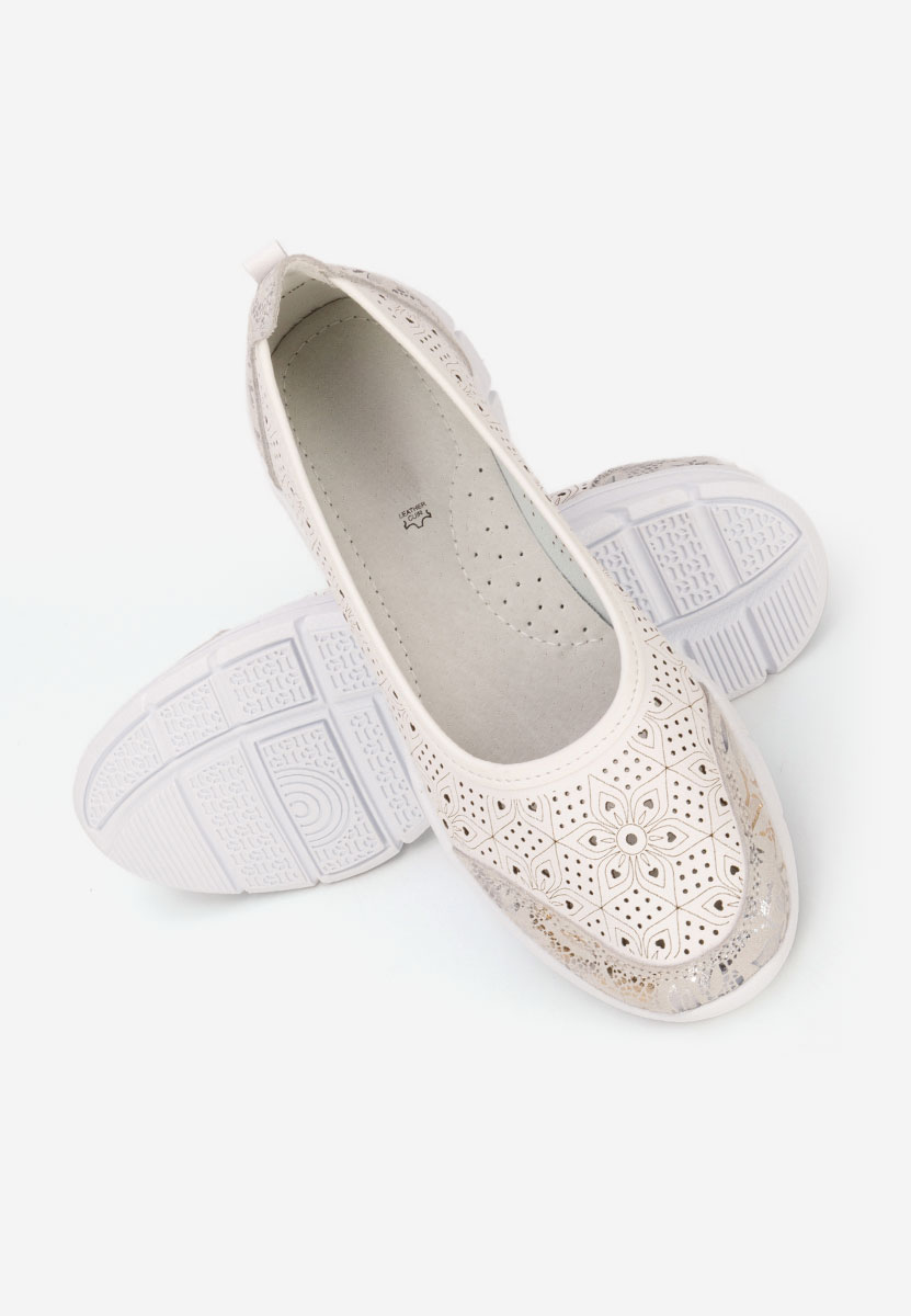 Białe espadryle skórzane Giustina
