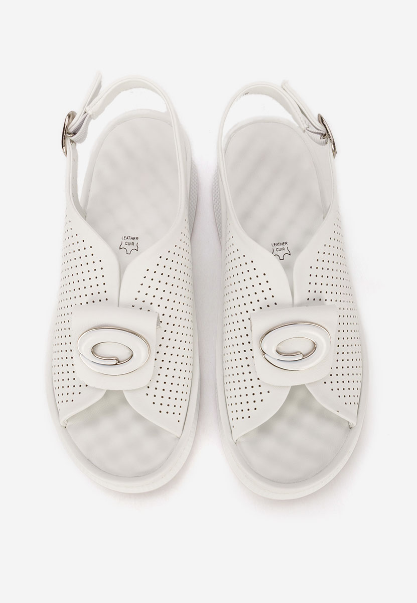 Białe sandały skórzane Calora