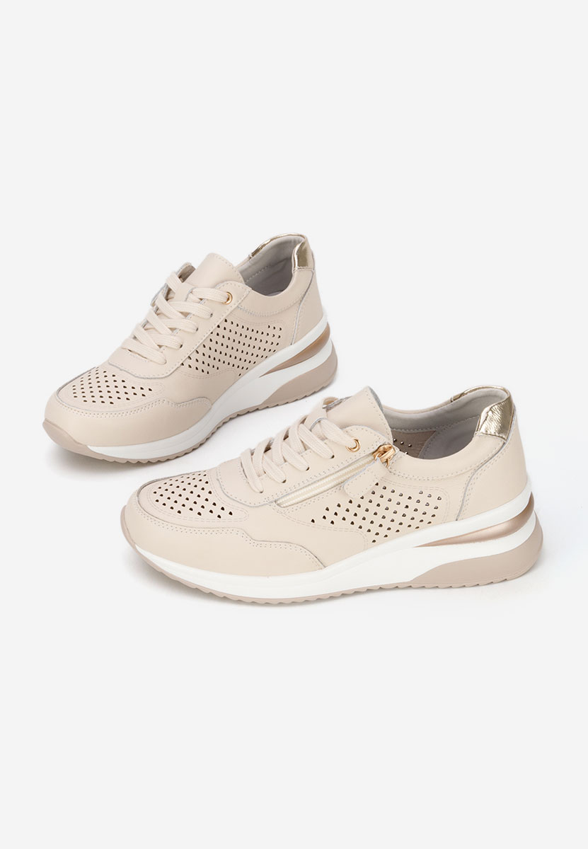 Beżowe sneakersy damskie Abrienda