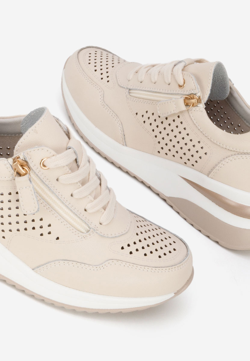 Beżowe sneakersy damskie Abrienda