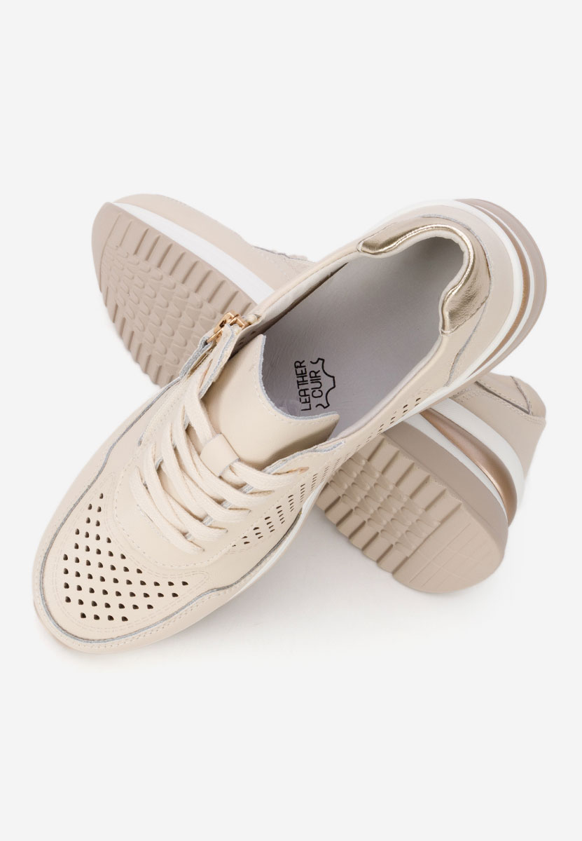 Beżowe sneakersy damskie Abrienda