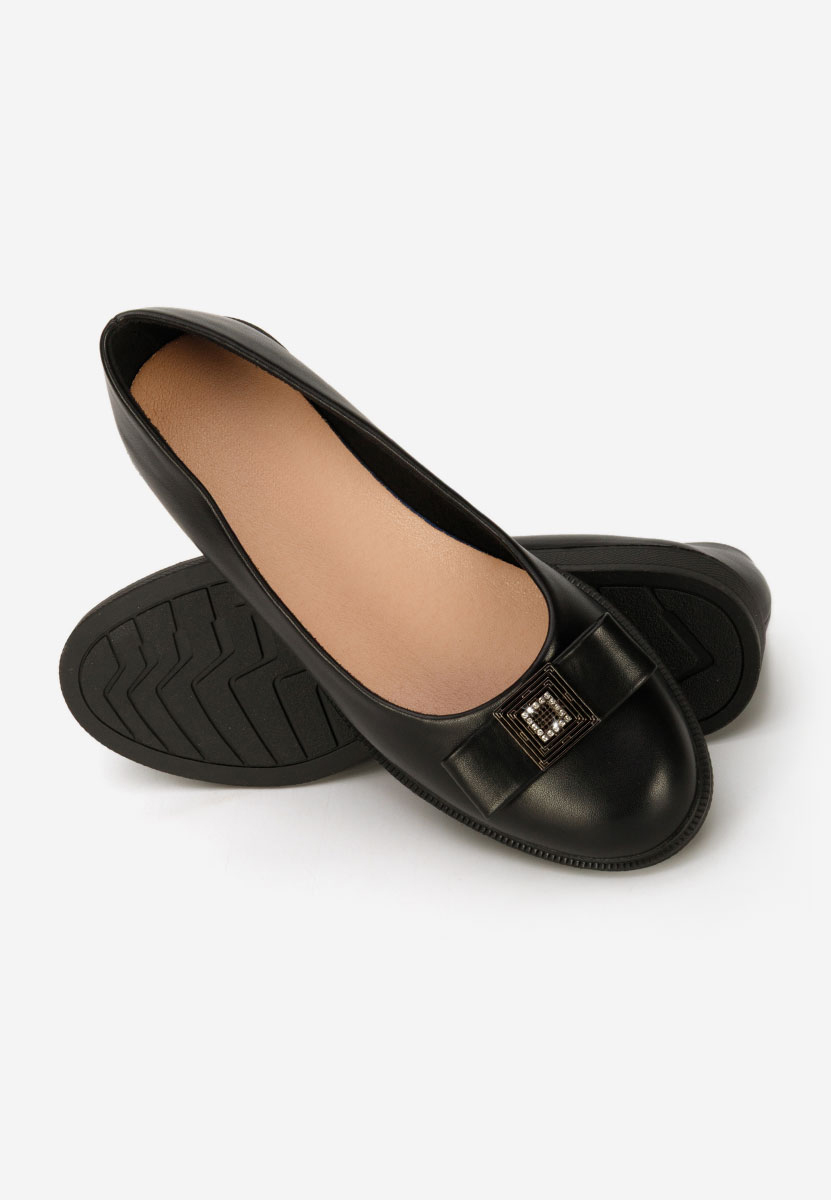 Czarne baleriny damskie Sidiona