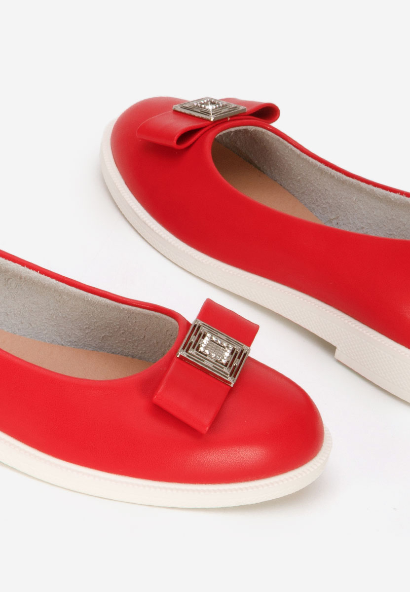 Czerwone baleriny damskie Sidiona