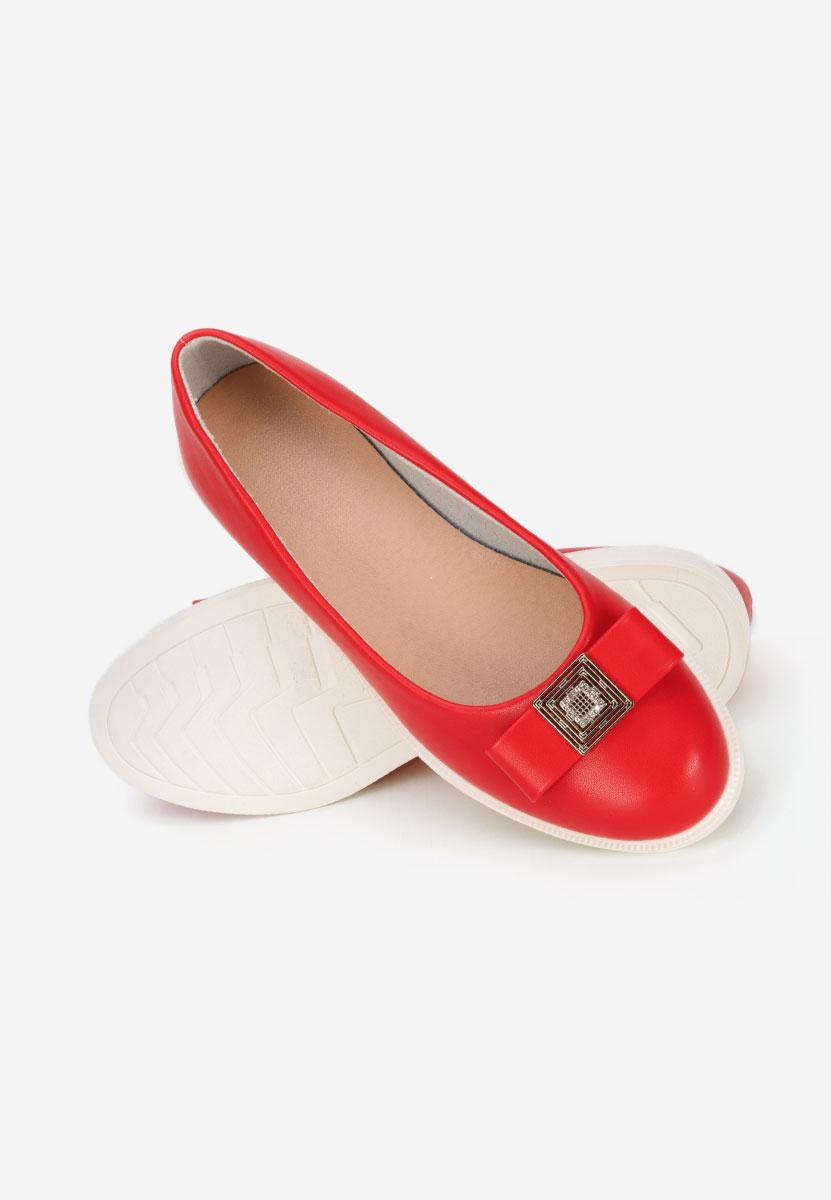 Czerwone baleriny damskie Sidiona