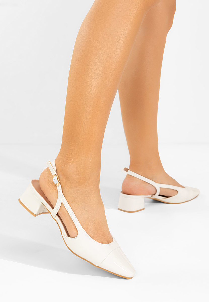 Białe czółenka bez pięt Alexonia