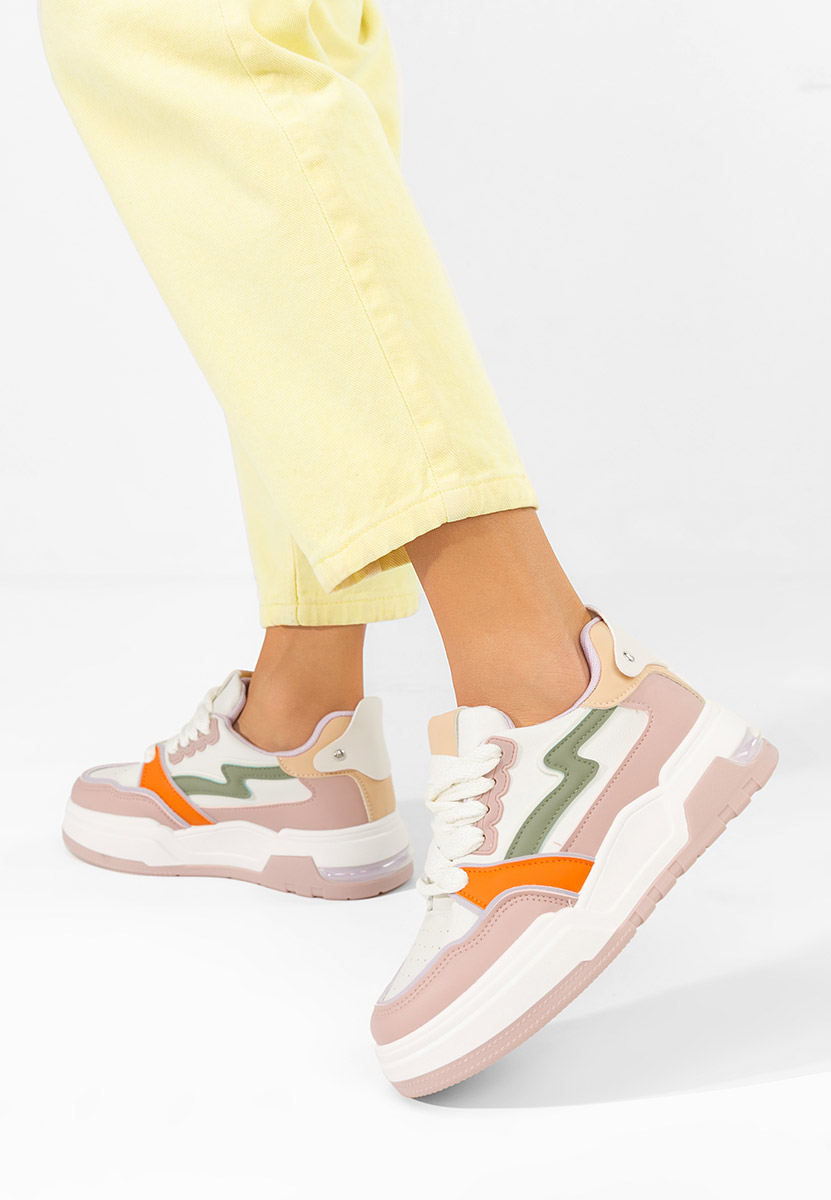 Różowe sneakersy na platformie Atanasia