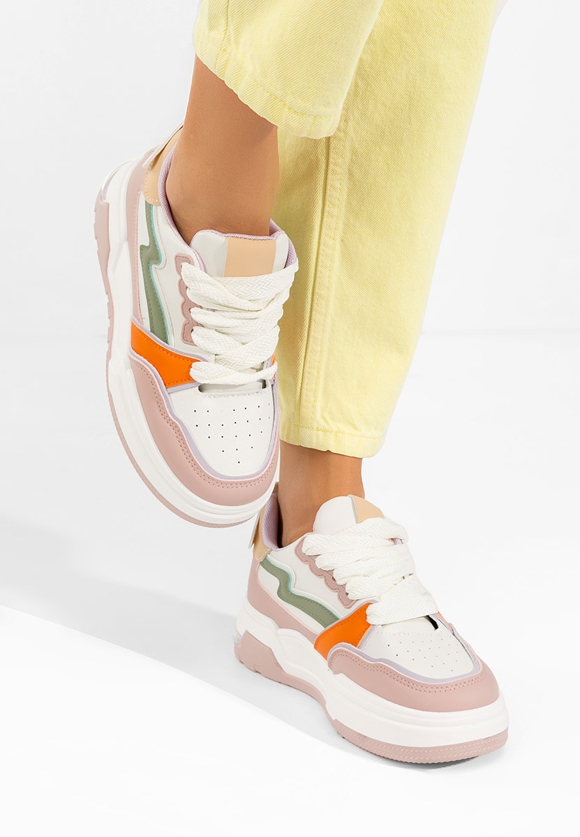 Różowe sneakersy na platformie Atanasia