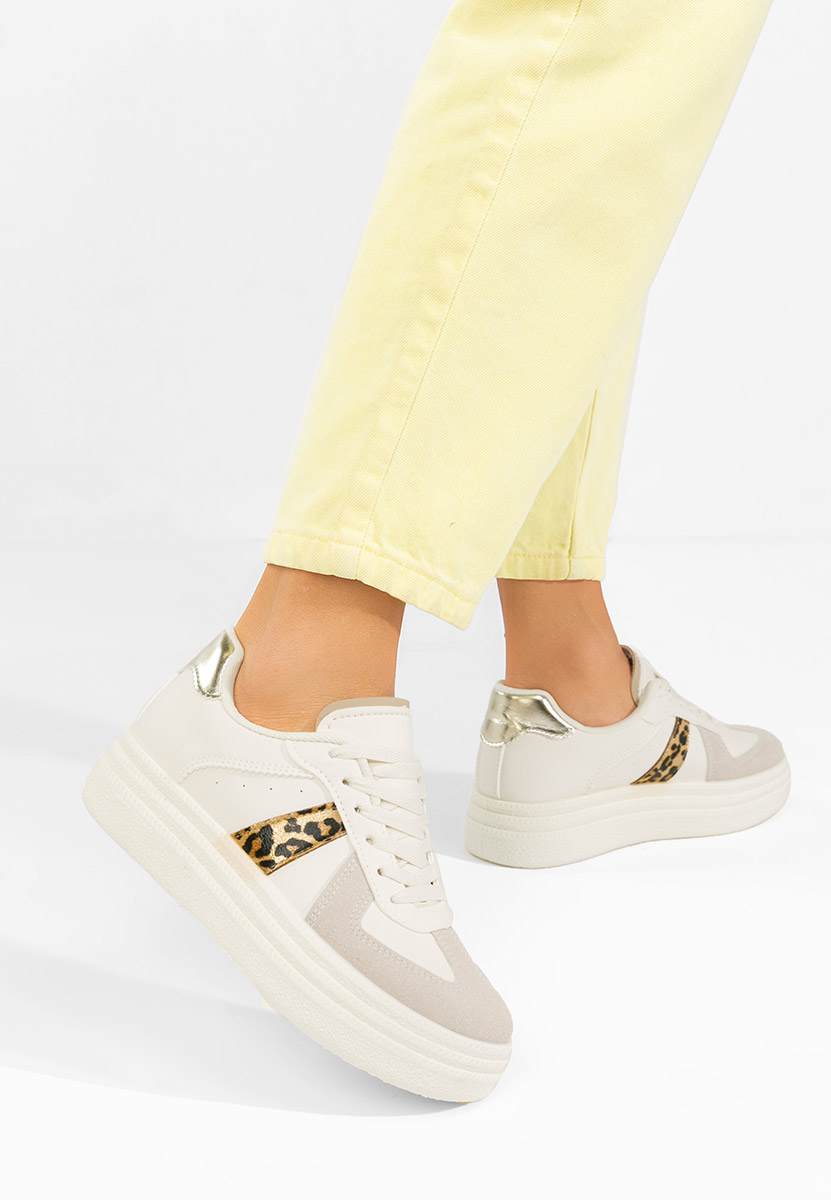 Panterkowe sneakersy na platformie Serinia