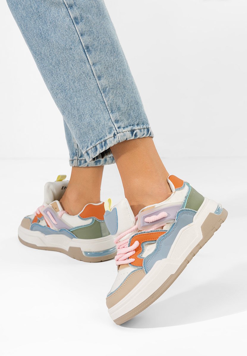 Wielokolorowy sneakersy na platformie Cinzela