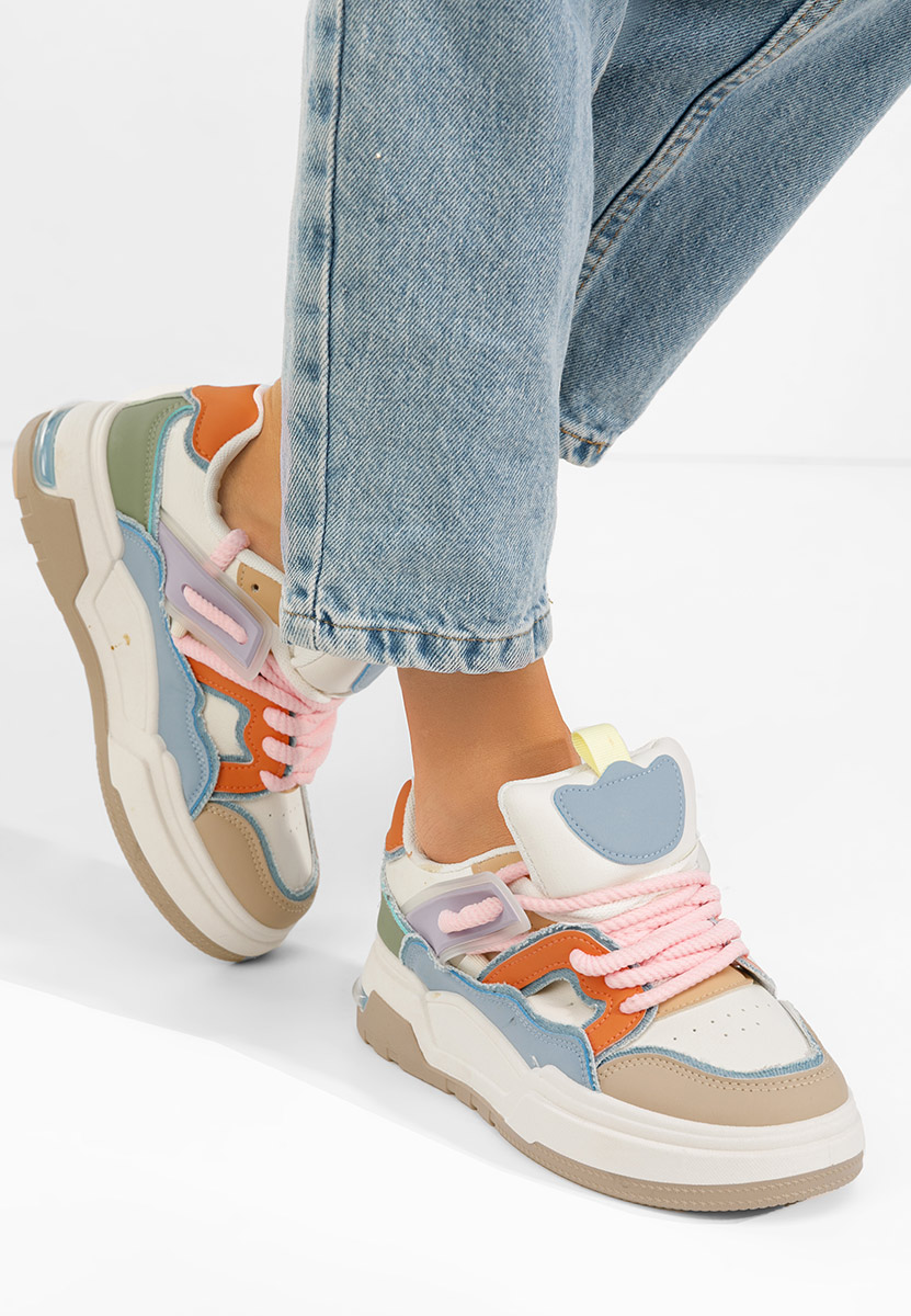 Wielokolorowy sneakersy na platformie Cinzela