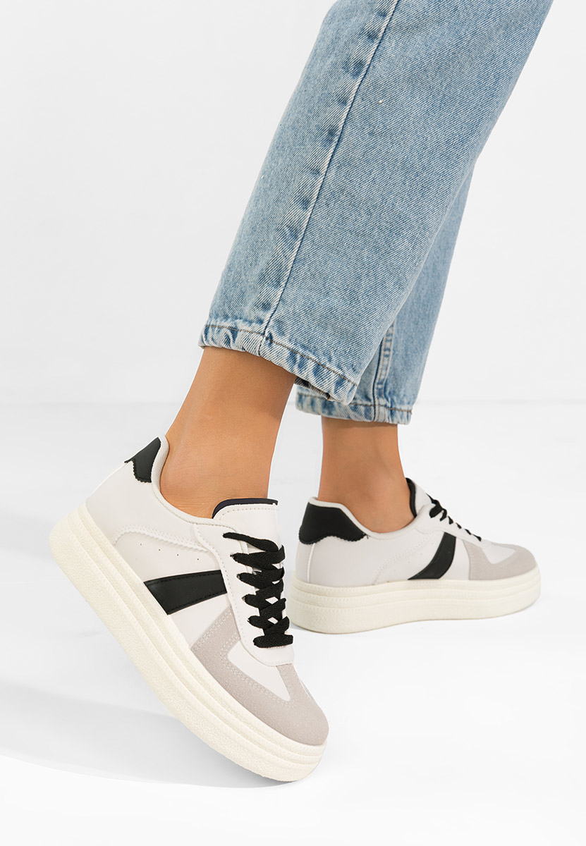 Białe sneakersy na platformie Serinia V4