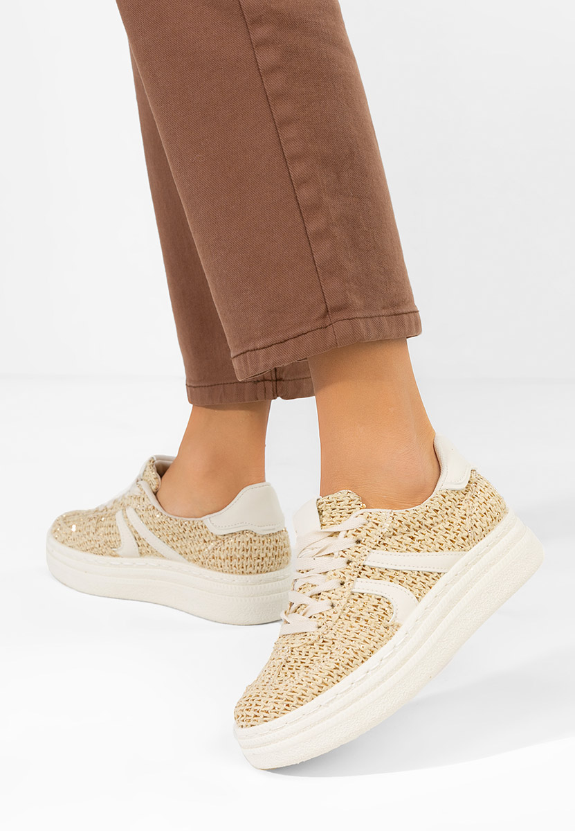 Beżowe sneakersy damskie Zareena