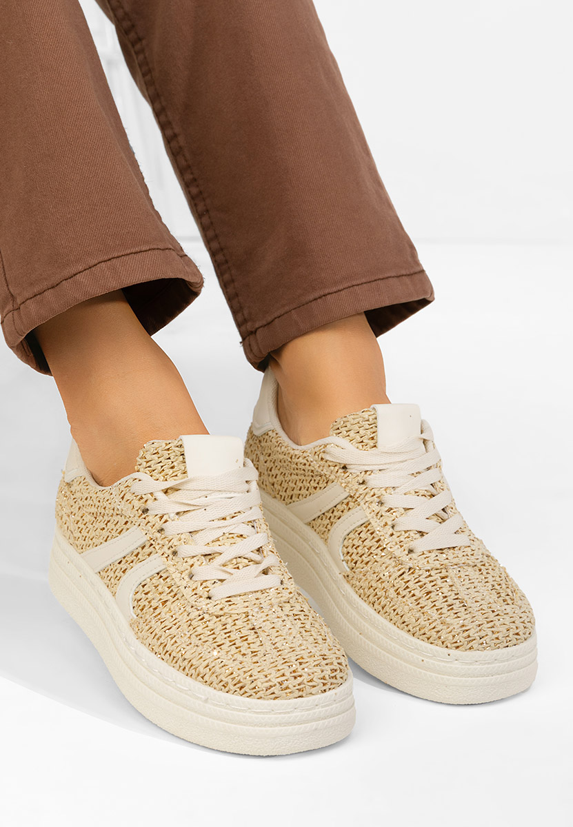 Beżowe sneakersy damskie Zareena