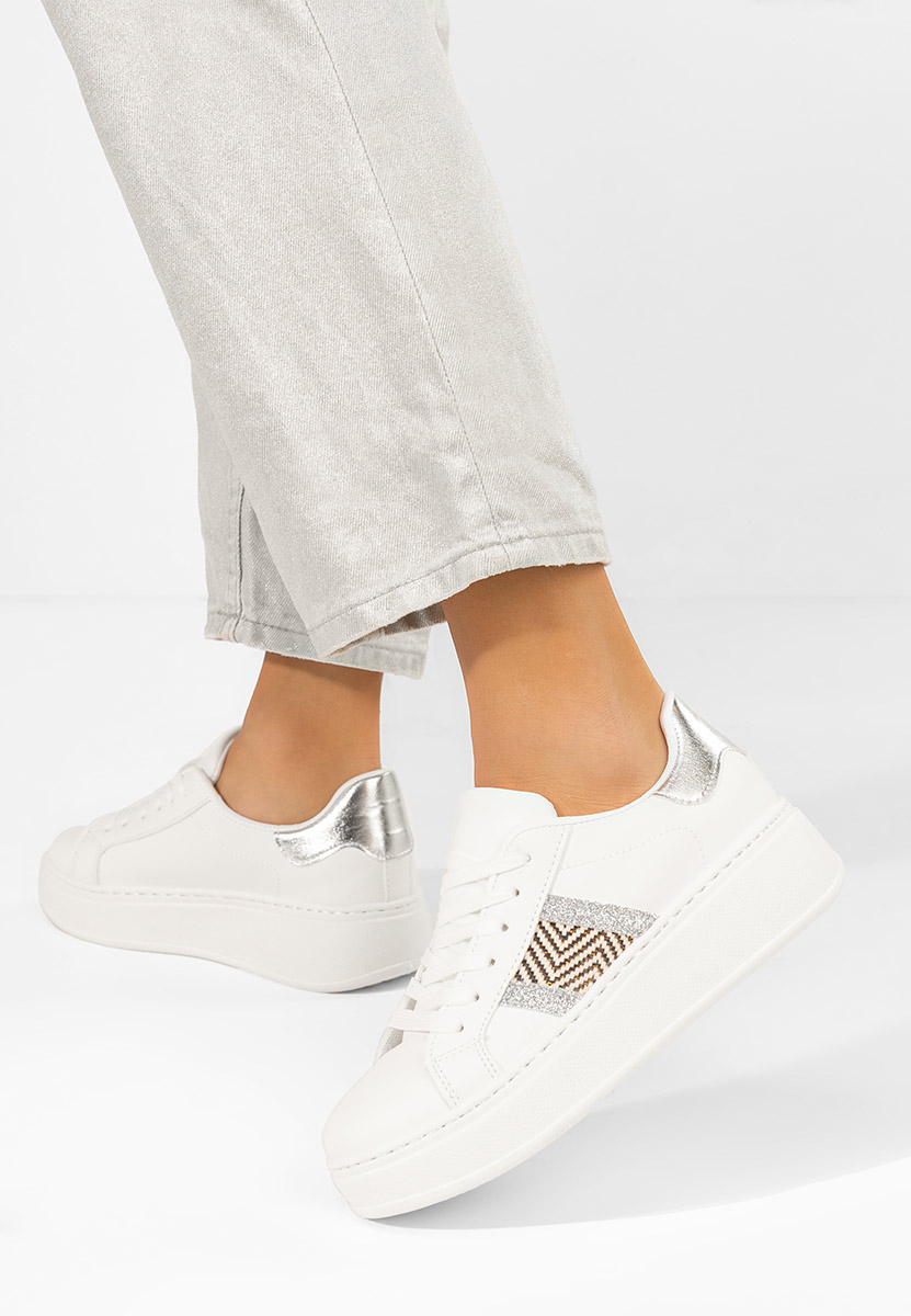 Białe sneakersy na platformie Atenia V3