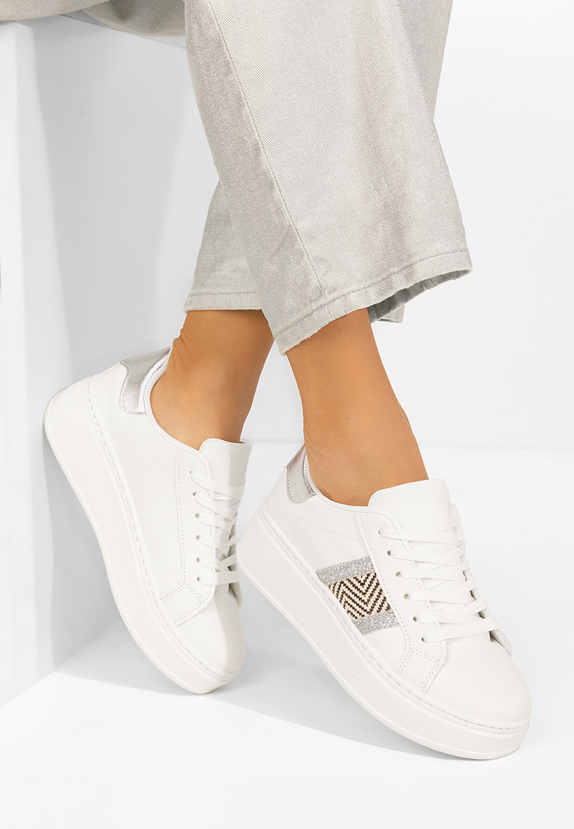Białe sneakersy na platformie Atenia V3