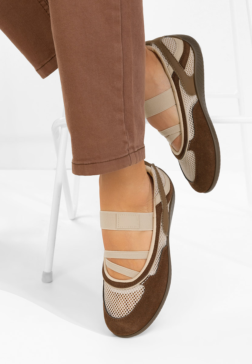 Brązowe baleriny sportowe Denilia