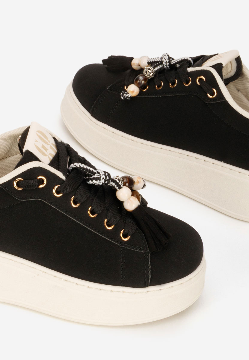 Czarne sneakersy na platformie Zoira