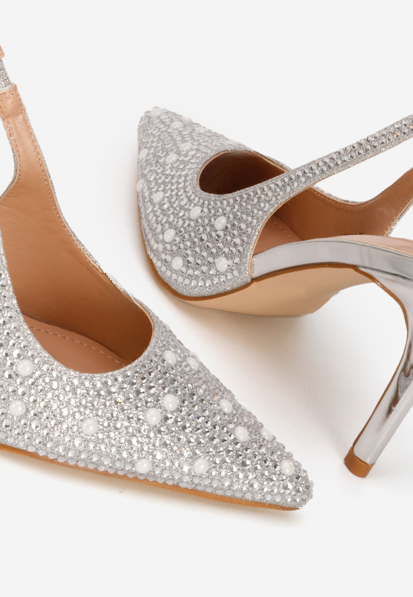 Srebrne czółenka bez pięt Irenne