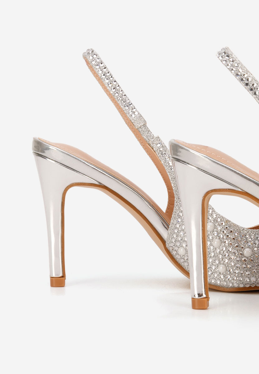 Srebrne czółenka bez pięt Irenne