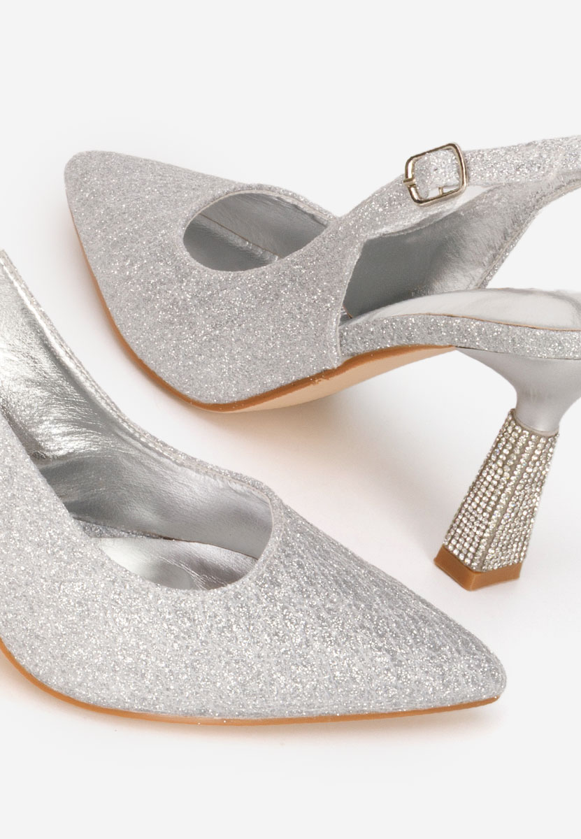 Srebrne czółenka damskie Axellia