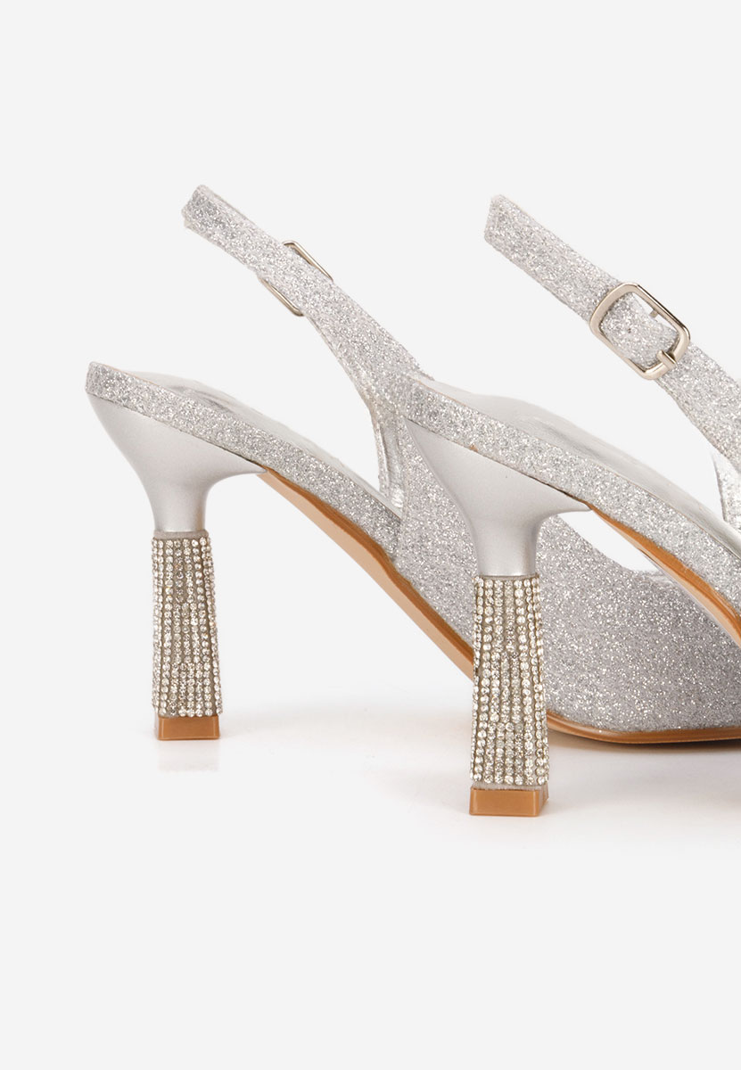 Srebrne czółenka damskie Axellia