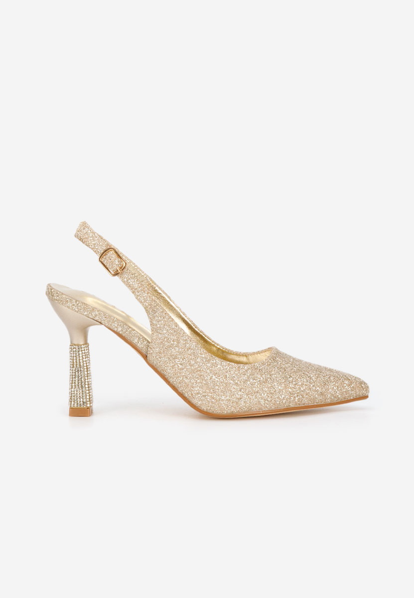 Złote czółenka damskie Axellia