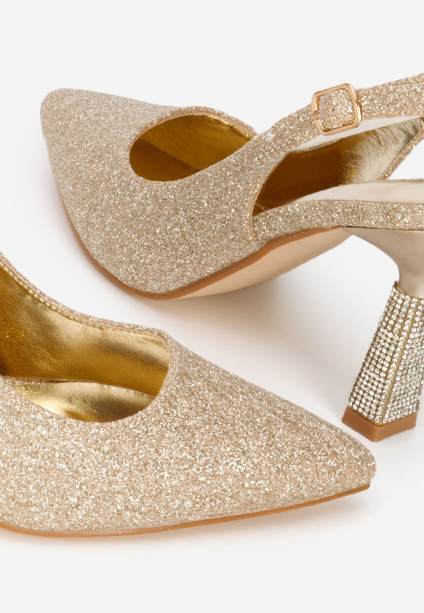 Złote czółenka damskie Axellia