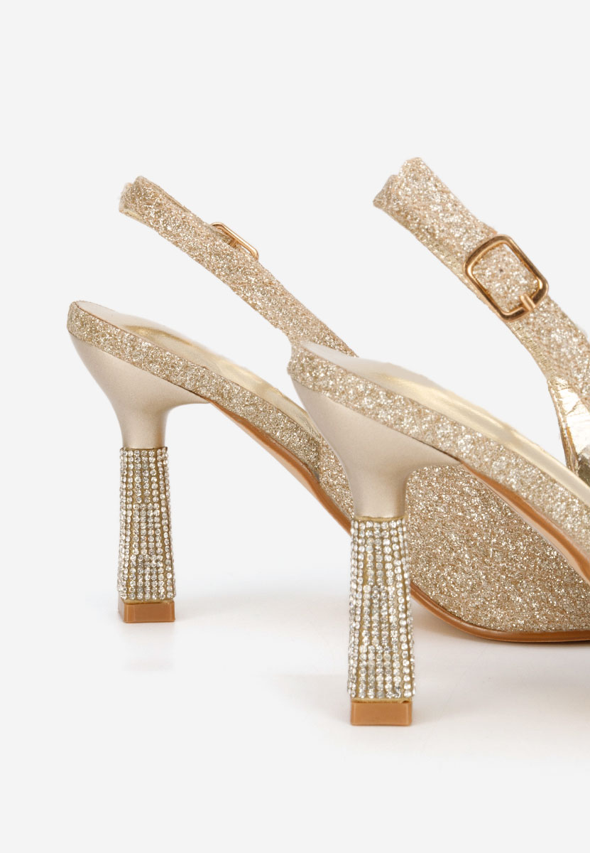 Złote czółenka damskie Axellia