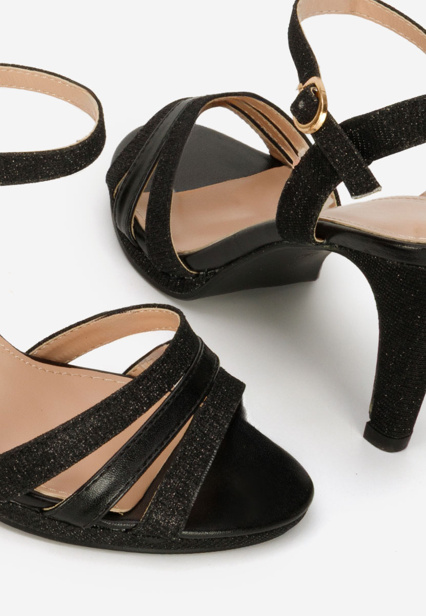 Czarne eleganckie sandały Raniya