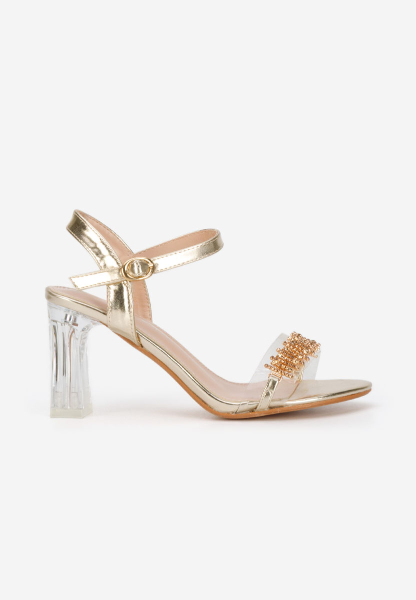 Złote sandały na słupku Kalistia