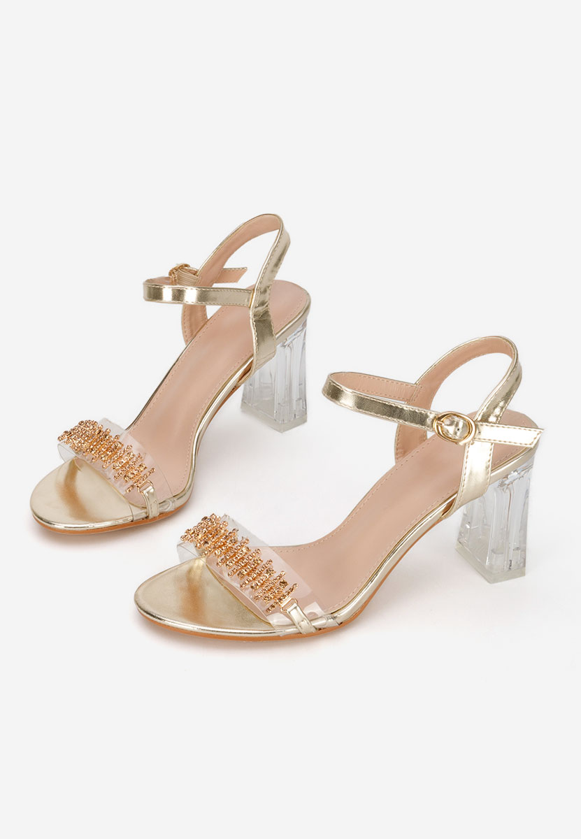 Złote sandały na słupku Kalistia