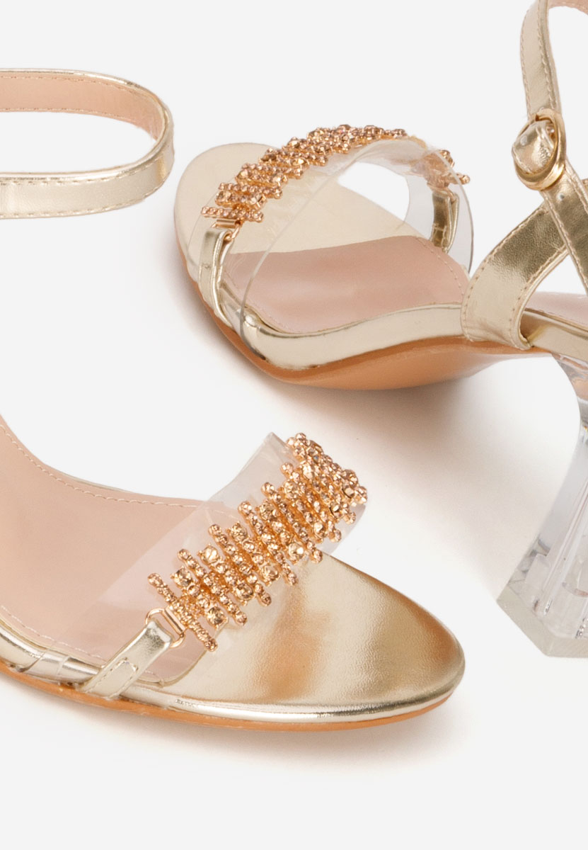 Złote sandały na słupku Kalistia