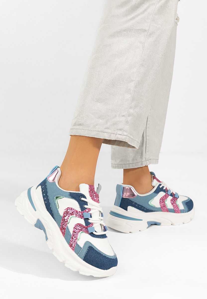 Granatowe sneakersy na platformie Odinea