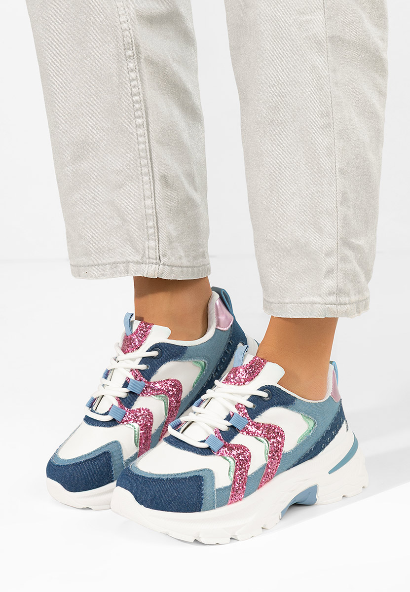 Granatowe sneakersy na platformie Odinea