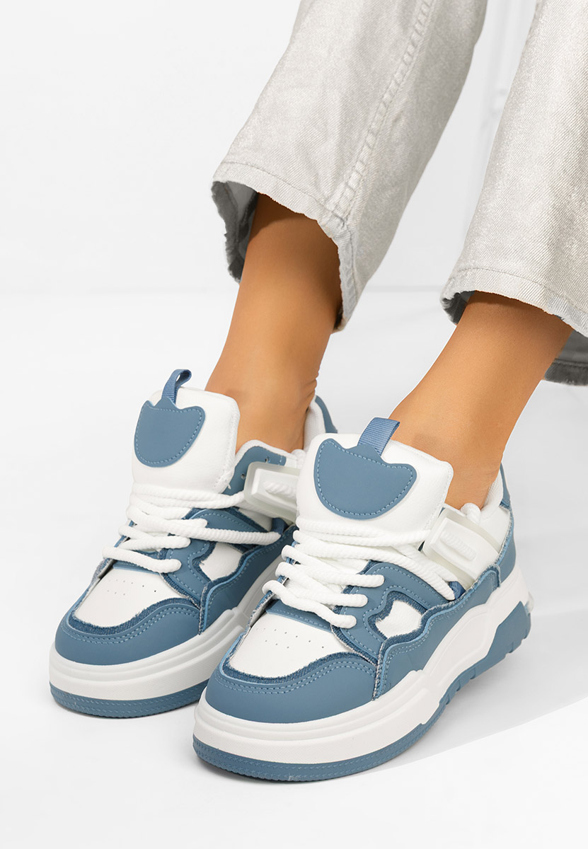 Niebieskie sneakersy na platformie Cinzela
