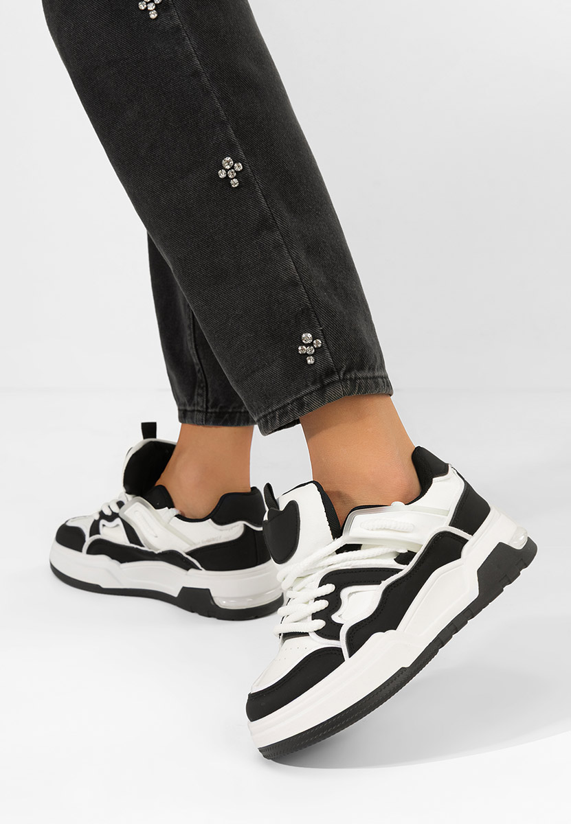 Czarne sneakersy na platformie Cinzela