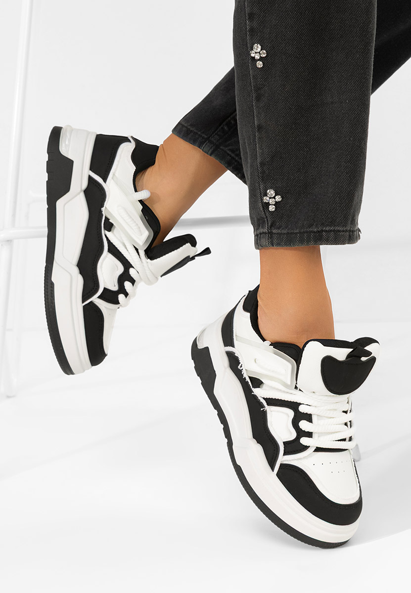 Czarne sneakersy na platformie Cinzela