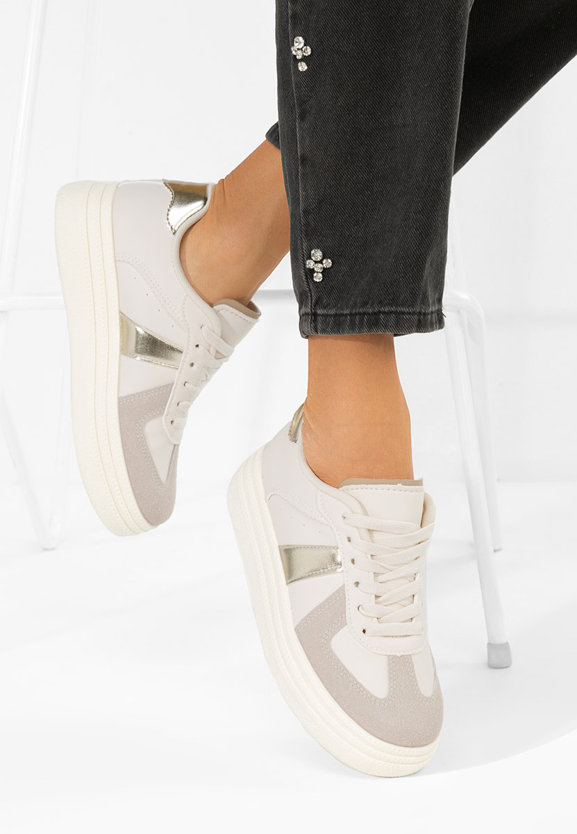 Złote sneakersy na platformie Serinia