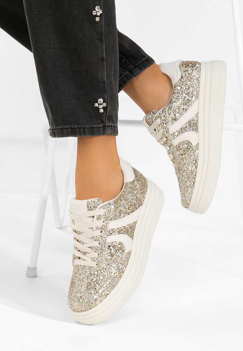 Złote sneakersy damskie Zareena
