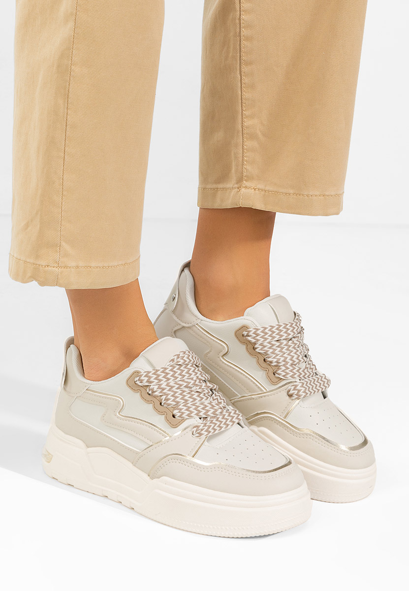 Beżowe sneakersy na platformie Atanasia
